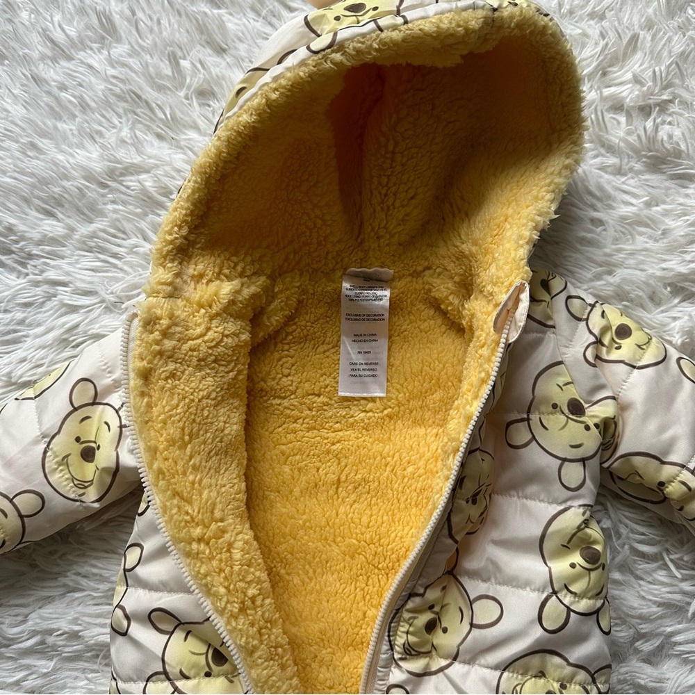 Disney Baby Winnie The Pooh Zip Up Snowsuit New Without Tags Size 3 To 6 Months - Picture 4 of 9